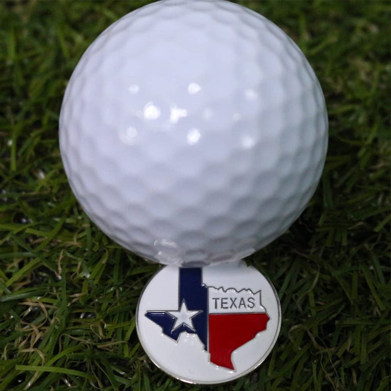 PINMEI Lot of 10 Golf Ball Markers Assorted Patterns - Soft Enamel Technique (Texas) - Image 2